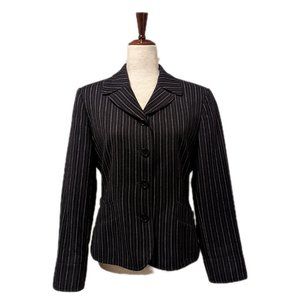 Harve Benard Wool Pinstripe Buttoned Blazer